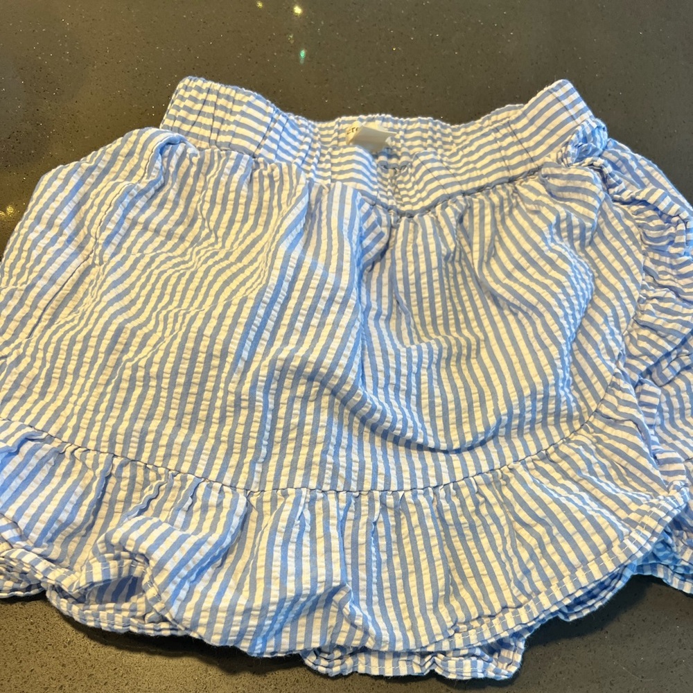 J Crew Crew Cuts Girls Seersucker Skirt Blue